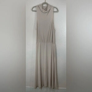 Anthropologie Lourdes Cream Cowl Neck Sleeveless Soft Maxi Dress Women’s XL Boho
